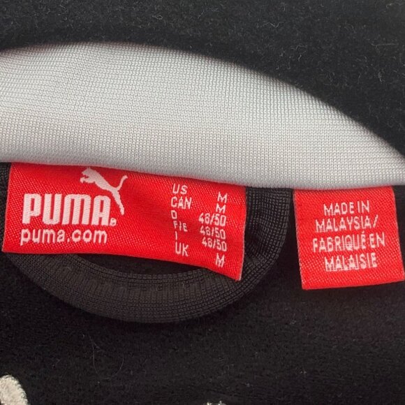 VTG Puma Mens Medium Black Gray Track Jacket Y2K Retro Full Zip*Read - Picture 5 of 15